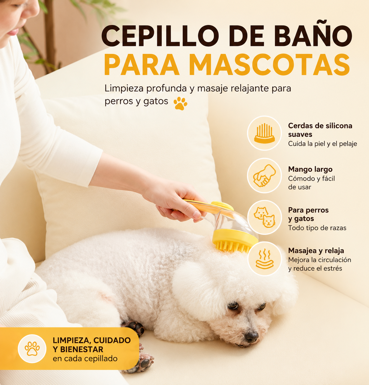 Cepillo de baño para mascotas