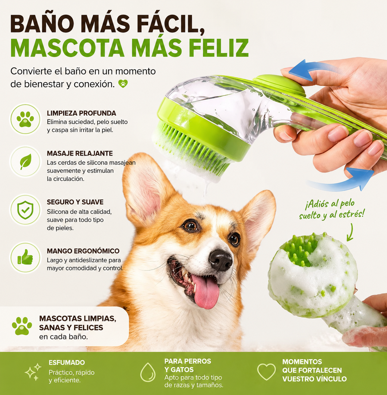 Cepillo de baño para mascotas